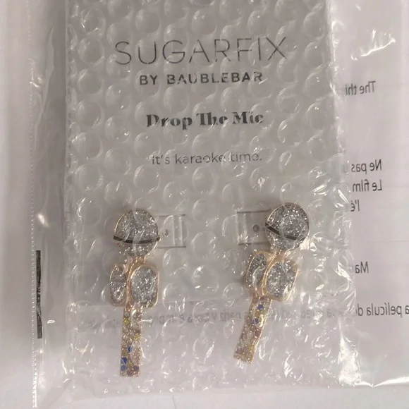 SUGARFIX by BaubleBar 'Drop The Mic' Statement Earrings - Silver, NWT - Picture 5 of 7